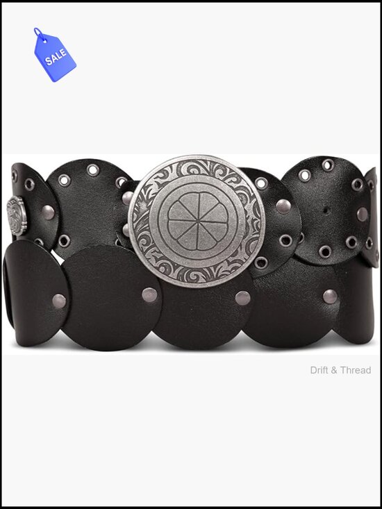 Genuine Buffalo Leather Western Belt with Antique Nickel Buckle main image 4